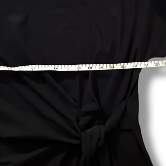Chico's Dress NWT Women's Size 3 (XL) Midi Black Stretch Dolman Sleeve Side Tie - Picture 6 of 7